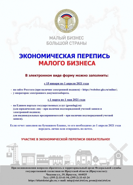  Предпринимателей Иркутского района приглашают к участию в экономической переписи 